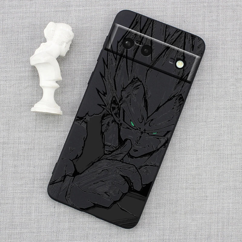 Luxury D-Dragon Ball Art Goku For Google Pixel 9 8 7A 7 6A 6 5A 5 4 4A XL 5G Black Silicon Shockproof Shell TPU Phone Case