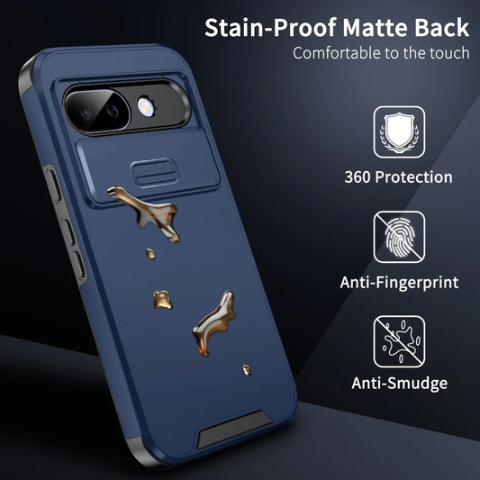 Luxury Slide Camera Protective TPU Phone Case For Google Pixel 9 8 7 Pro XL 9A 8A 6A Military Shockproof Defender Bumper Cover