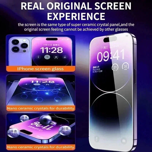 5Pcs Oleophobic Coating Dust Free Easy Installation Screen Protector For iPhone 15 14 11 13 12 16 Pro Max XS XR 15 16 Plus Glass