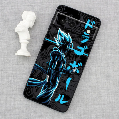 Luxury D-Dragon Ball Art Goku For Google Pixel 9 8 7A 7 6A 6 5A 5 4 4A XL 5G Black Silicon Shockproof Shell TPU Phone Case
