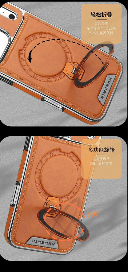 Luxury leather rotating stand case For iPhone 17Pro Max 17Pro 17Air 16 Pro 15 Pro max 14plus 13 12 11Pro max Luxury Leather case