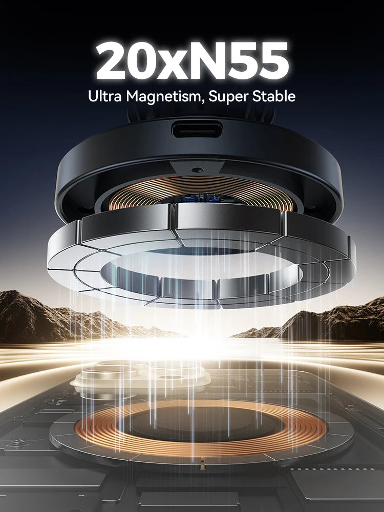 Joyroom Magnetic Car Phone Holder Mount Dashboard & Air Vent Wirelees Charging Phone Holder For iPhone 16 15  14 13 12 JR-ZS501