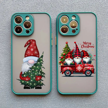 Merry Christmas Tree Santa Claus Phone Case For iPhone 16 15 14 13 12 11 Pro Max Mini X XS XR SE 7 Plus Shockproof Cover Fundas