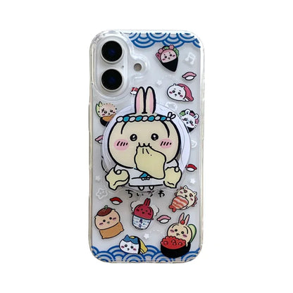 Cute Cartoon Japan Anime Chiikawa Magnetic Holder Magsafe Wireless Charge Phone Case For iPhone 16 15 14 13 12 11 Pro Max Cover