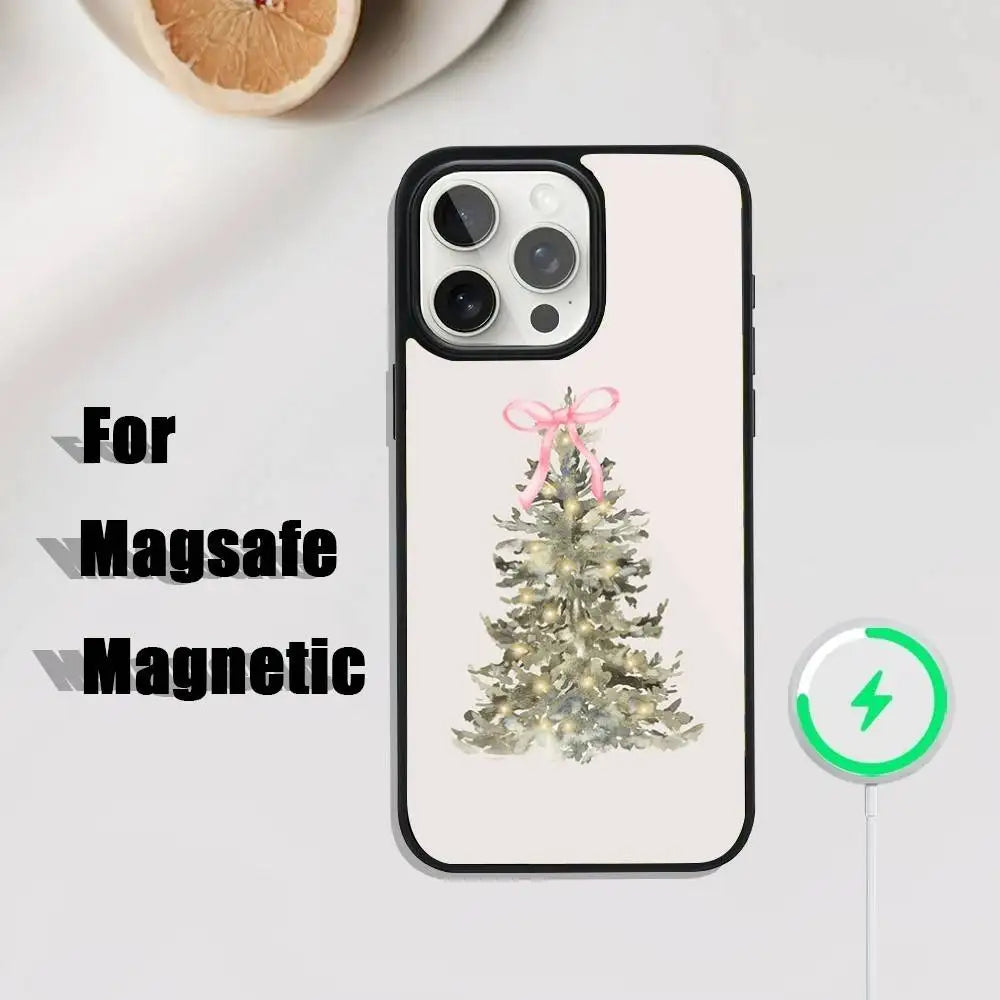 Ins Cartoon Christmas Style Phone Case  iPhone 17,16,15,14,13,12,11,Pro,Max,Plus,Mini,SE4,E Magnetic Magsafe Wireless Charging