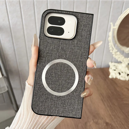 For Google Pixel 10 Pro Fold Case Magnetic PU Leather Lichee Pattern +PC Anti-slip Ultra Thin Cover for Google Pixel 10 Pro Fold