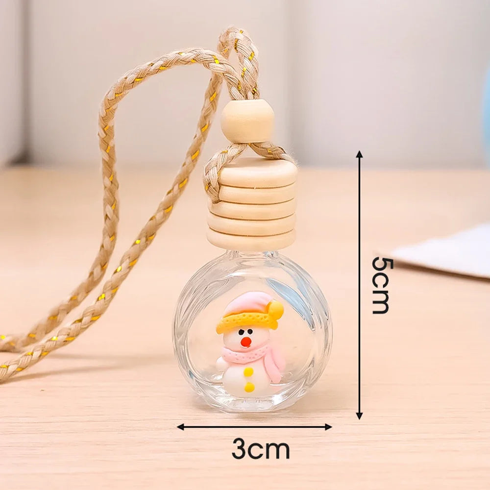 10ml Perfume Galss Bottle Pendant Christmas Car Auto Rearview Mirror Decoration Empty Bottle Aromatherapy Essential Oil Bottle