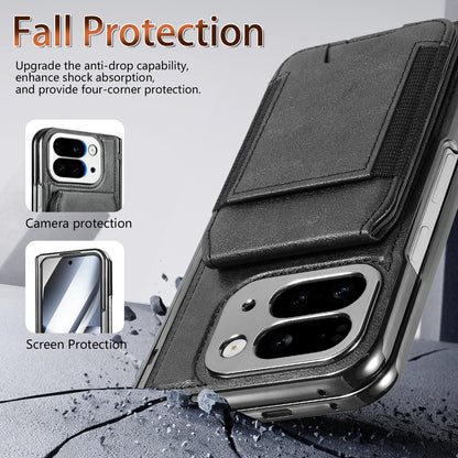 For Google Pixel 10 Pro Fold Case Protective Card Slots Leather Magsafe Holder Mobile Phone Back Cover