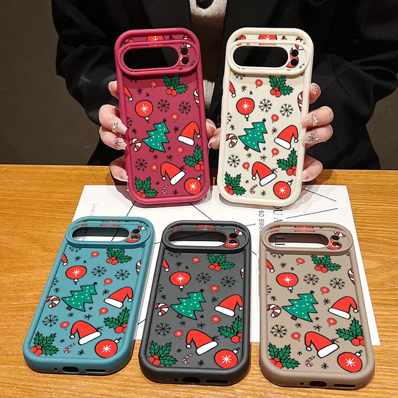 Cute Christmas Phone Case For Google Pixel 9 Pro XL 9 8 Pro 8A 7A Shockproof Soft Silicone Protector Cover For Pixel 9 8 7 Pro