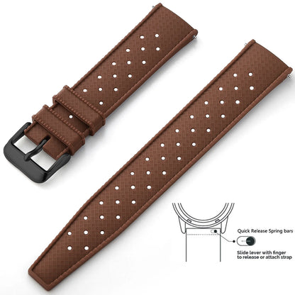 Tropical Silicone Watch Band Quick Release Watch Band 18mm 20mm 22mm Rubber Tropic Smart Watch Strap for Oris Seiko Citizen