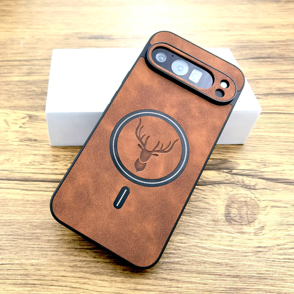 Luxury Faux Leather Case For Google Pixel 10 9 8 7 Pro XL A 9A 8A 7A 10Pro 9Pro 8Pro 7Pro ProXL Magsafe Wireless Charge Cover