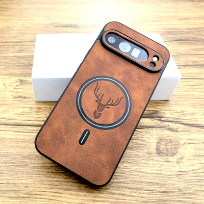 Luxury Faux Leather Case For Google Pixel 10 9 8 7 Pro XL A 9A 8A 7A 10Pro 9Pro 8Pro 7Pro ProXL Magsafe Wireless Charge Cover