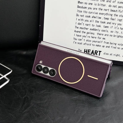 Light Luxury PU Matte Slim Solid Color Phone Cases for Samsung Galaxy Z Fold 7 6 5 4 3 Magnetic Wireless Charge Protective Cover