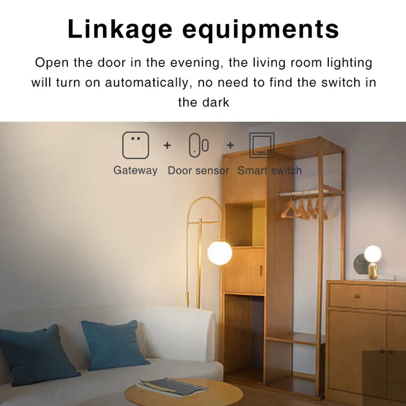 Tuya Smart Zigbee Door Sensor Door Window Open Close Detector Black Smart Home Security System Work With Gateway Smart Life APP