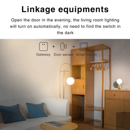 Tuya Smart Zigbee Door Sensor Door Window Open Close Detector Black Smart Home Security System Work With Gateway Smart Life APP