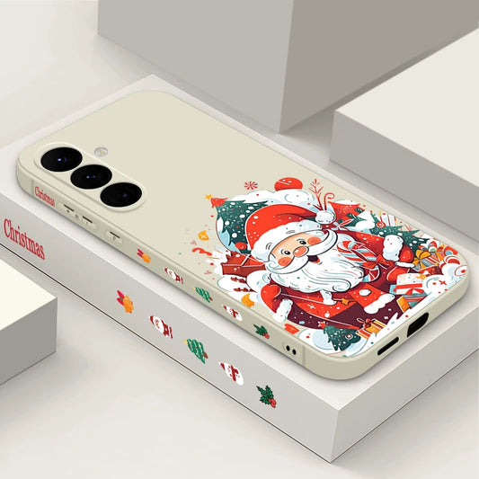 Santa Claus Pattern Christmas Case For Samsung Galaxy A56 A36 A16 A55 A35 A15 A54 A17 5G S21 FE S22 S23 S24 Plus S25 Ultra Capa