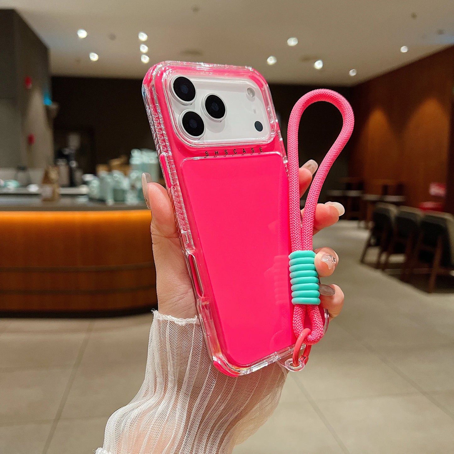 Luxury Candy Color Shockproof Case for iPhone 17 Air 16 15 14 Plus 13 12 11 Pro Max Hybrid Bumper Armor With Lanyard Strap Cover