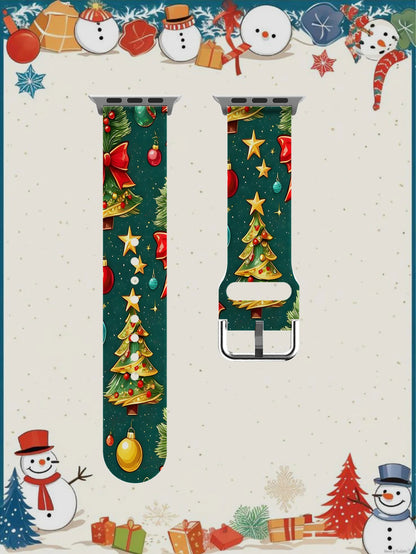 Christmas Tree Strap For Apple Watch Band 45mm 44mm 40mm 41 42-38mm Soft Bracelet iwatch Series 8 7 se 3-6 9 10 11 Ultra 2 49mm