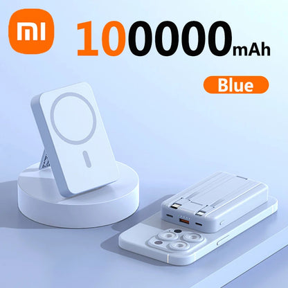 Xiaomi 100000mAh Power Bank Magnetic Wireless Fast Charging External Battery Pack Type-C Powerbank For IPhone16 Xiaomi SAMSUNG