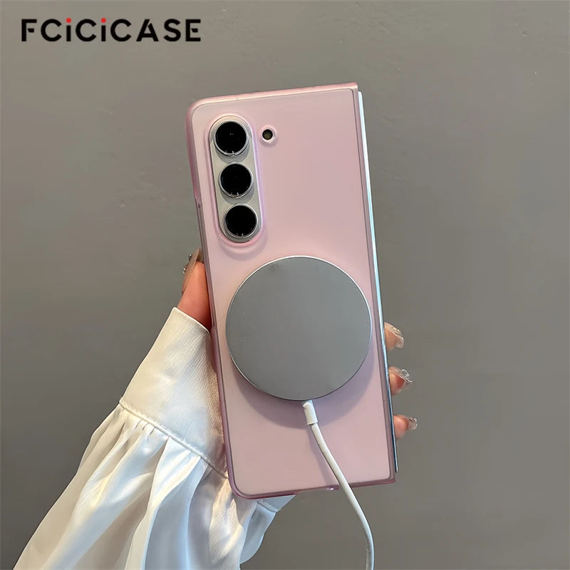 Frosted Ultra Thin Matte For Magsafe Magnetic Case For Samsung Galaxy Z Fold 7 6 5 4 3 Slim Frosted Clear Hard PC Cover