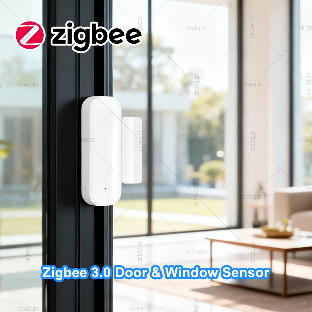Zigbee Door Window Sensor Smart Home Security Alarm Wireless Magnetic Anti-theft Contact Detector App Remote Monitor Support Z2M