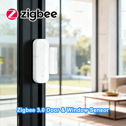 Zigbee Door Window Sensor Smart Home Security Alarm Wireless Magnetic Anti-theft Contact Detector App Remote Monitor Support Z2M