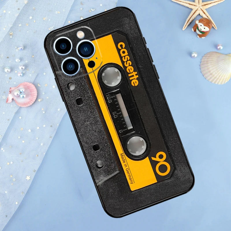 Vintage Cassette tape retro style Phone Case For iPhone 14 13 12 11 15 16 Pro Max 7 8 Plus XR X XS Max 12 13 Mini Cover Case