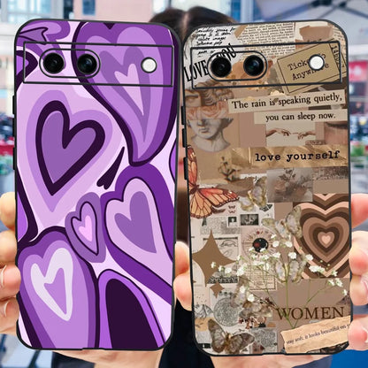 For Google Pixel 8A Case Stylish Painted Cover Soft TPU Shockproof Phone Case For Google Pixel 8 Pro Pixel8A Fundas Coque Bumper