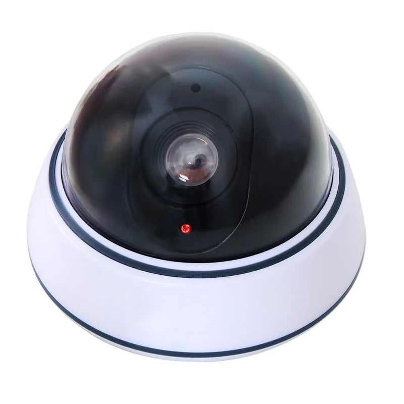 1PC Dummy Fake Camera with LED Red Light, Battery Operated, No Wiring Required, Indoor Outdoor Fake Dome Security Camera