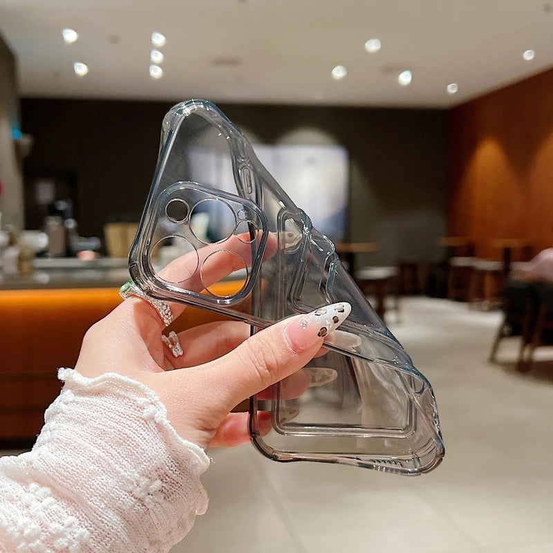 Santa Claus Card Slot Bag Clear Phone Case For iPhone Air 16e 17 16 15 14 13 Pro Max 11 12 17 Christmas Tree Soft Silicone Cover