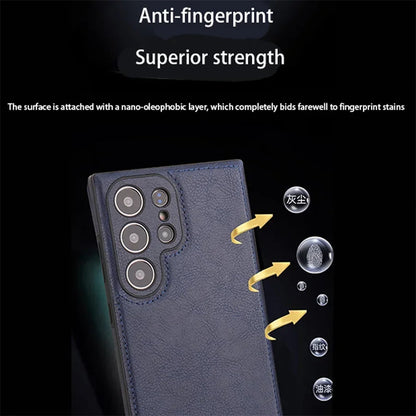 Luxury Vintage PU Leather Case for Samsung S25 Ultra S24 Plus S23 S22 S24Ultra Slim Camera Shockproof Soft Bumper Back Cover