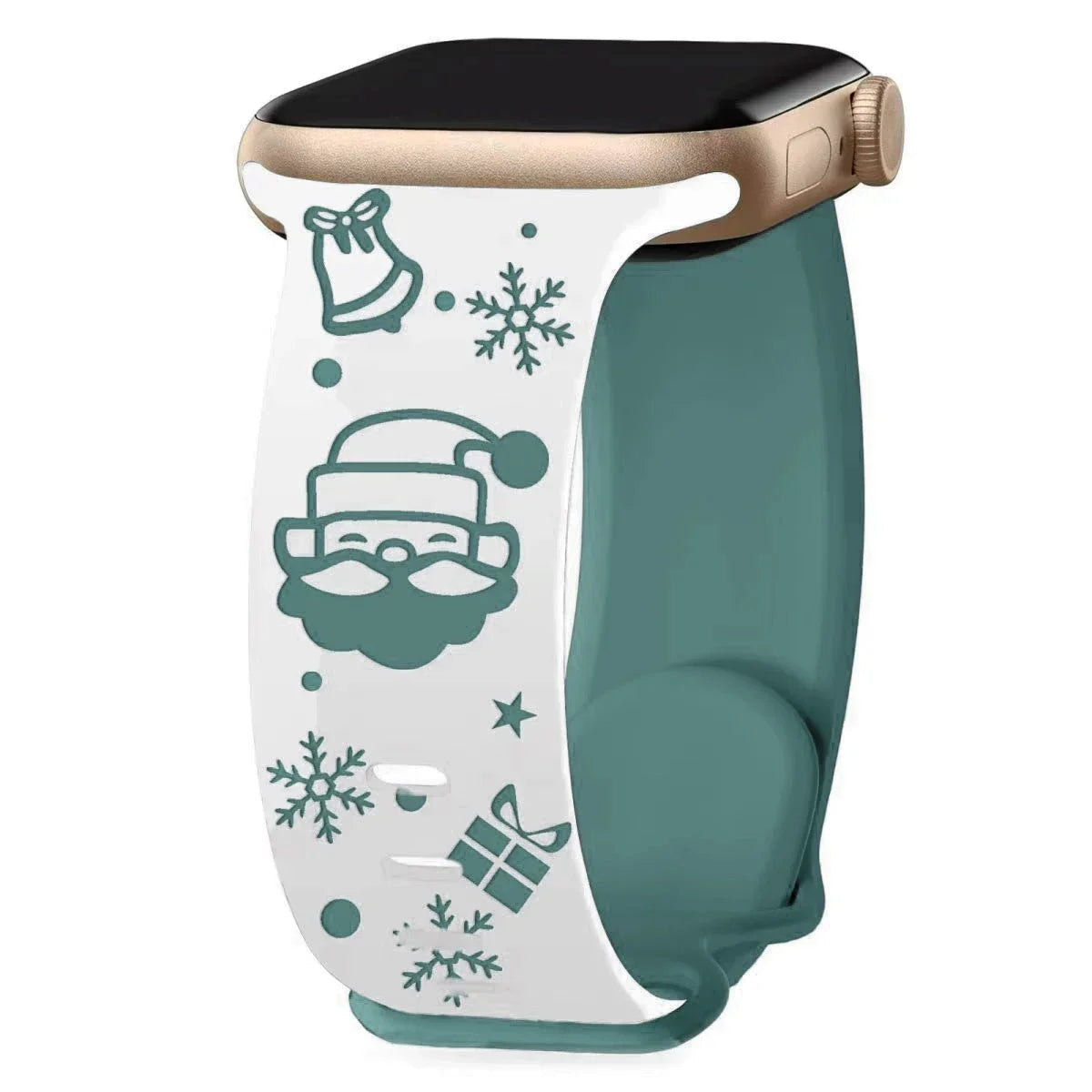 Women Christmas Engraved Strap For Apple Watch ultra 2 49mm 44mm 45 40 42 46mm silicone Bracelet IWatch Series 11 10 SE 9 8 7 6