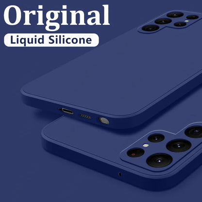 Case For Samsung Galaxy S24 S23 S22 S25 Ultra S24 FE A56 A55 A53 A52 A54 A16 A35 5G Shockproof Liquid Silicone Phone Cover Coque