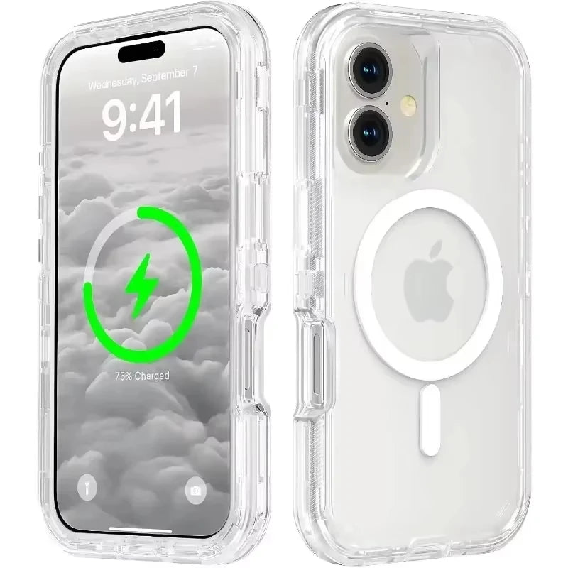 Original Otter Armor Box Defender Magsafe Clear Case For IPhone 16 Pro Max 15 14 Plus 13 12 11Enhanced Shockproof Rugged Cover