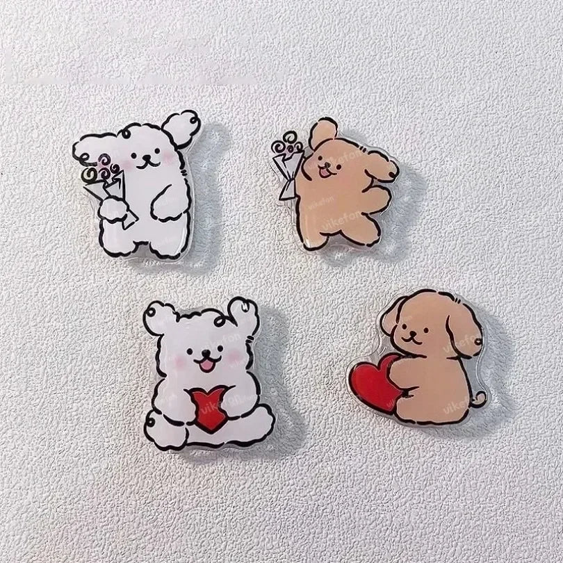 Korean Cute Cartoon Puppy Grip Magnetic Socket Pocket Stand Phone Grip Tok Bracket For iPhone Samsung Xiaomi Ring Finger Holder