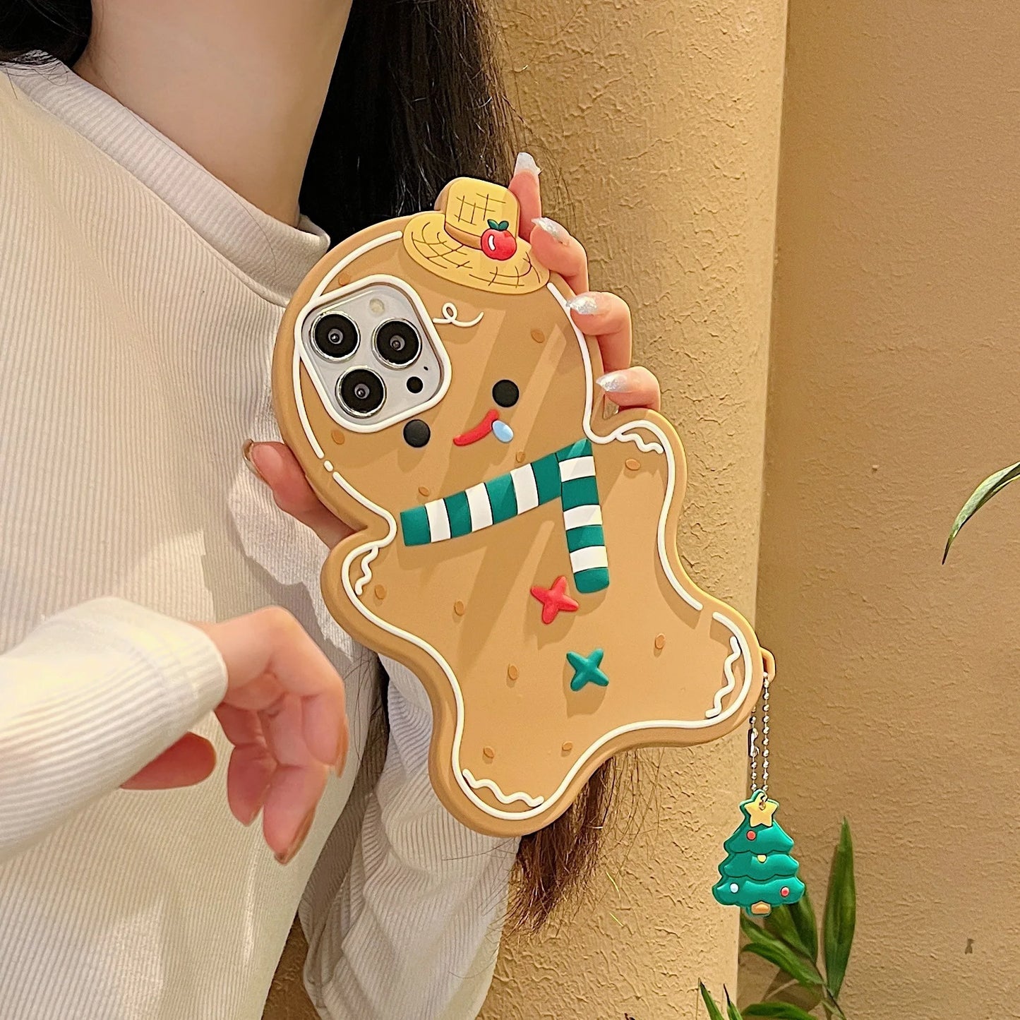 Silicone Cartoon 3d Gingerbread Man Suitable For Iphone 11 12 13 14 15 16 Pro Max Phone Back Cover Protective Case Soft Shell