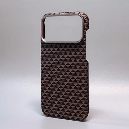 Luxury Carbon Fiber Slim Case For iPhone 17 13 14 15 16 Pro Max Shockproof Alloy Lens Camera Protective Ultra Thin Hard PC Cover