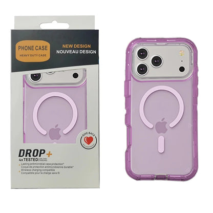 3IN1 Military Clear Armor Magnetic Charge Case for IPhone 17Air 16 15 14 Plus 13 12 Pro Max Rugged Durable Protector Cover Funda