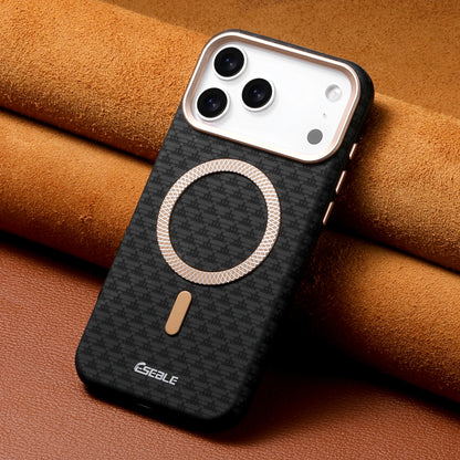 Luxury Business Bitmap Leather Magnetic Phone Case For iPhone 17 16 15 14 13 Pro Max 17Pro 17Air Metal Lens Button Bumpe Cover