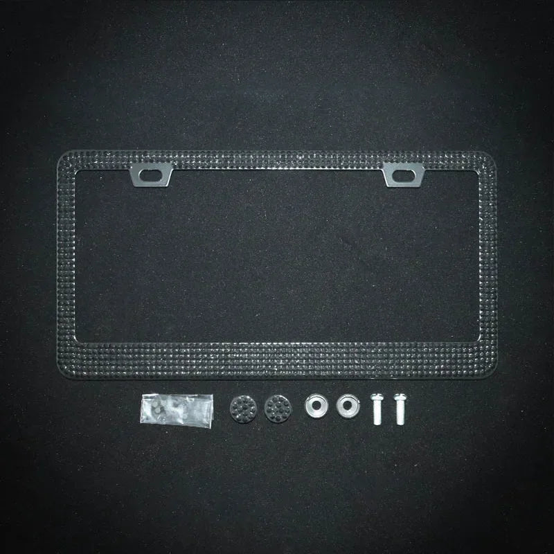 NEW Bling Crystal Car License Plate Frame Women Rhinestone License Plate Frame Cover Holder Car Accessories with Screw 31*16cm