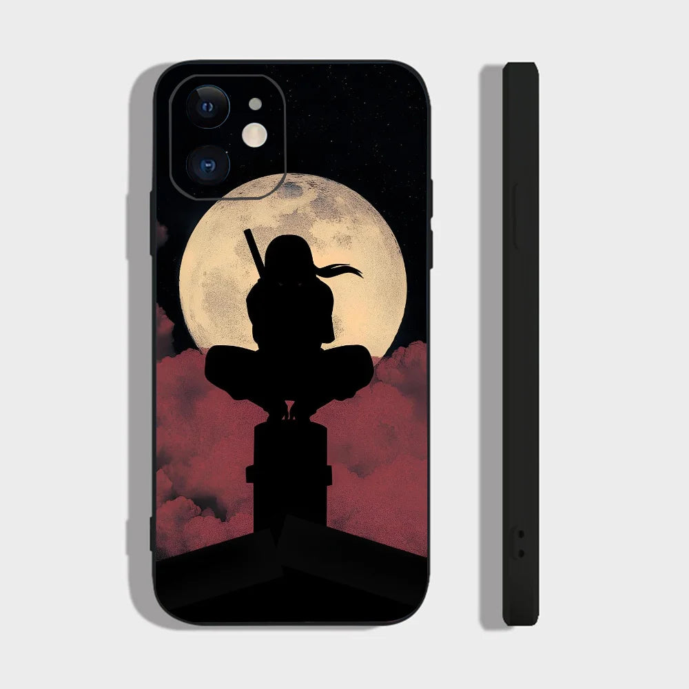 Classic Anime Narutos Uchiha Itachi Phone Case For IPhone 16 15 14 13 Pro Max 11 12 Mini X Xs XR Se 2022 Black Silicone Cover