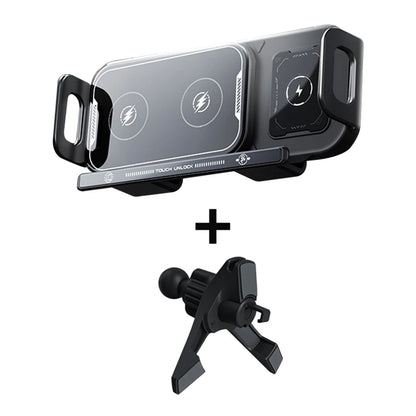 Car Wireless Charger Dual Coil Fold Screen Car Fast Charging Stand for Samsung Galaxy Z Fold 6 Flip 3 Air Vent Car Phone Holder