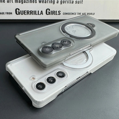 For Samsung Galaxy Z Fold 7 Fold 6 5 4 Magsafe Stand Holder Case 360 Rotate Bracket Business Hinge Protection Slim Matte Cover