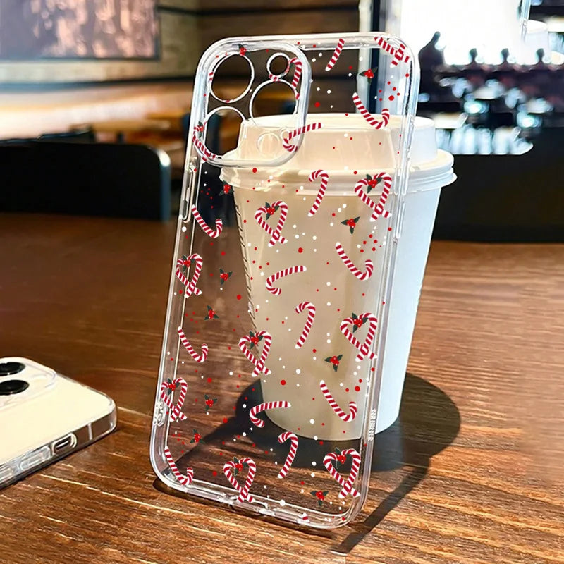 New Year Christmas Gift Santa Claus Clear Phone Case For Samsung Galaxy S25 S24 S23 S22 Ultra Plus S22+ S23+ S24+ S25+ Covers