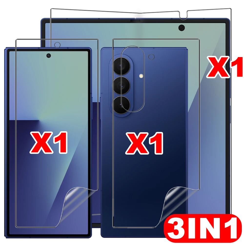Flexible Hydrogel Film for Samsung Galaxy Z Fold 7 HD Clear Front Back Full Cover Screen Protectors for Samsung Galaxy Z Fold 7
