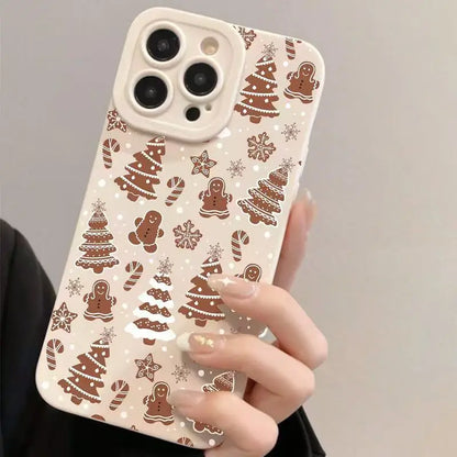 Christmas Tree Snowflakes Silicone Phone Case For IPhone 17 Air 16 15 14 Plus 11 12 13 14 Pro Max 12 13 Protective Cover Case