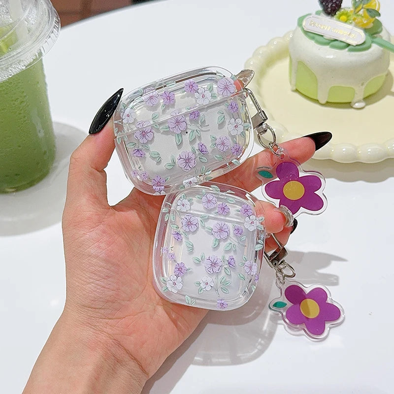 Lovely Floral Flowers For Apple AirPods 1 2 Pro2 Bluetooth Headphone Cover 3rd Generation Silicone Soft Cover Protective Case
