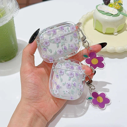 Lovely Floral Flowers For Apple AirPods 1 2 Pro2 Bluetooth Headphone Cover 3rd Generation Silicone Soft Cover Protective Case