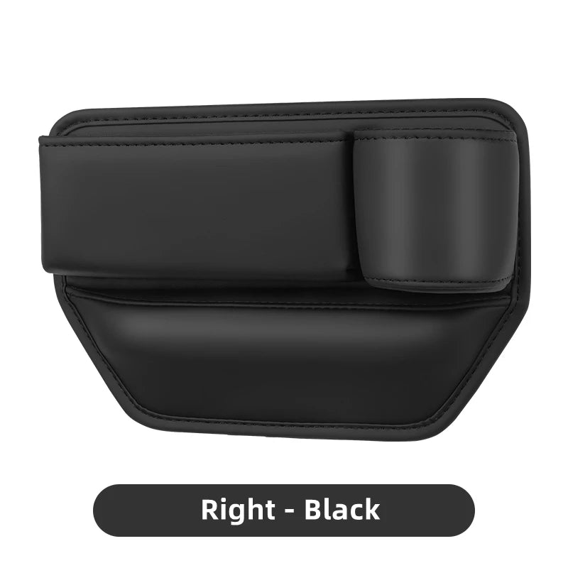 Leather Car Seat Gap Organizer Multifunction Console Crevice Filler Side Storage Box with Cup Holder Car Interior Storage Pocket
