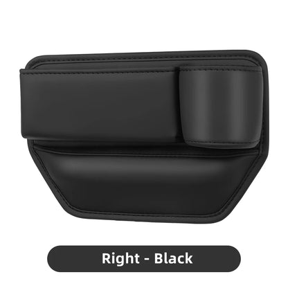 Leather Car Seat Gap Organizer Multifunction Console Crevice Filler Side Storage Box with Cup Holder Car Interior Storage Pocket